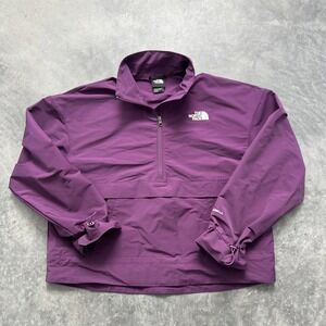The North Face Women's Medium Half Pullover Jacket Purple Windbreaker